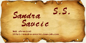 Sandra Savčić vizit kartica